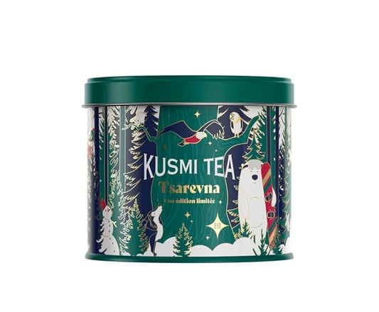 Kusmi Tea - Tsarevna Organic Christmas Tea - Flavoured Blend of Organic Black Tea, Orange and Christmas Spices - Box of 4,23 oz Loose Leaf Tea - Limited Edition - Christmas Gift (Winter Sports)