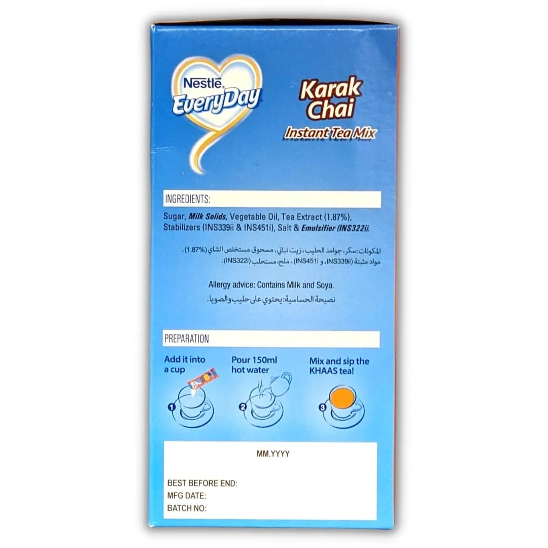 Nestle Everyday Karak Chai Instant Tea Mix, 10 Sachets Box (17g Each), Rich & Creamy Milk Tea