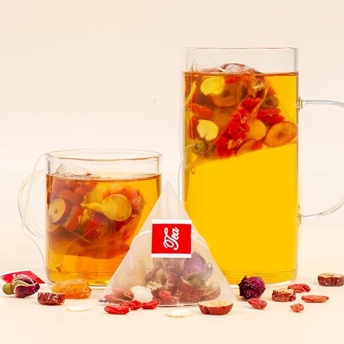 30Bags Rose Ginseng Tea Bags,Combination Of Floral Tea Beauty And Beauty Conditioning Health Holiday Scented Tea 10.58OZ Festival Gift