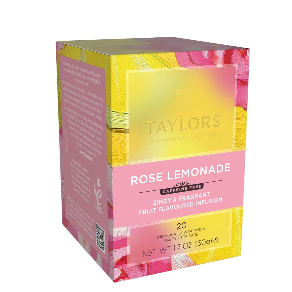 Taylors of Harrogate Rose Lemonade Herbal Tea Bags, 20ct (Pack of 6)