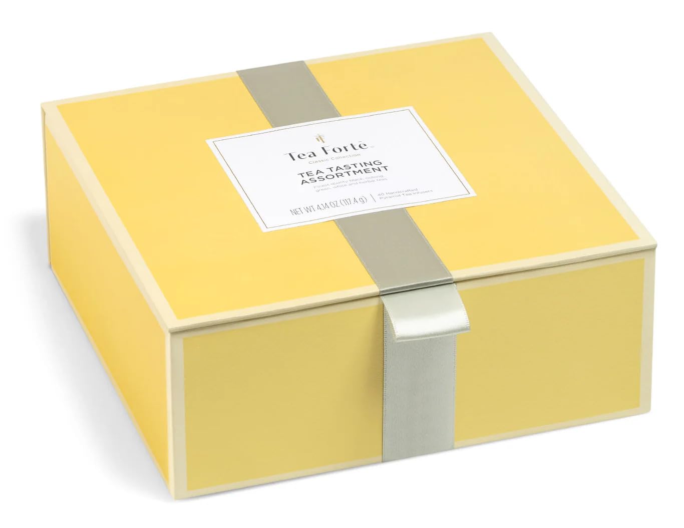 Tea Forte Tea Sampler, 40 Pyramid Infuser Bags, Premium Tea Gift Set | Assorted Tea Chest Presentation Box, 2 of Each, Individually Wrapped, Giftable Presentation Box for Tea Lovers
