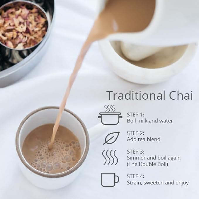 The Chai Box Loose Leaf Masala Chai - Gluten & Caffeine Free | Organic Rooibos Tea made with Ginger, Clove, Cinnamon, Cardamom, Fennel (Pack of 1) 2.5 oz | Makes 25 Cups | Small Batch Loose Leaf Tea with Whole, Premium Spices