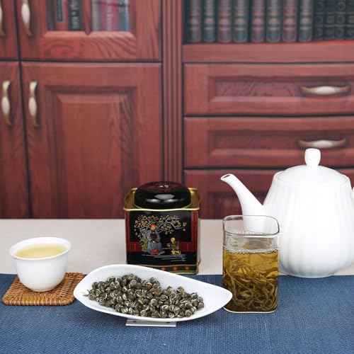 CHADUO Jasmine Dragon Pearls Green Tea 5.30oz/150g Green Tea Loose Leaf Jasmine Dragon Ball Pearl Chinese Traditional Craft 茉莉花茶 茉莉龙珠 中国绿茶