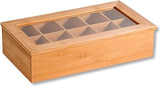 Kesper 5890113 Tea Box 36 x 20 x 9 cm, Bamboo, Brown