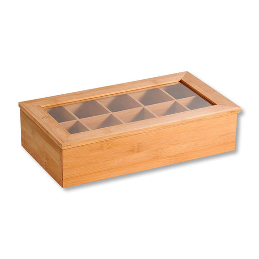 Kesper 5890113 Tea Box 36 x 20 x 9 cm, Bamboo, Brown