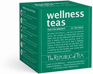 The Republic of Tea – Wellness Teas Assortment Gift (24 Individually Wrapped Tea Bags)