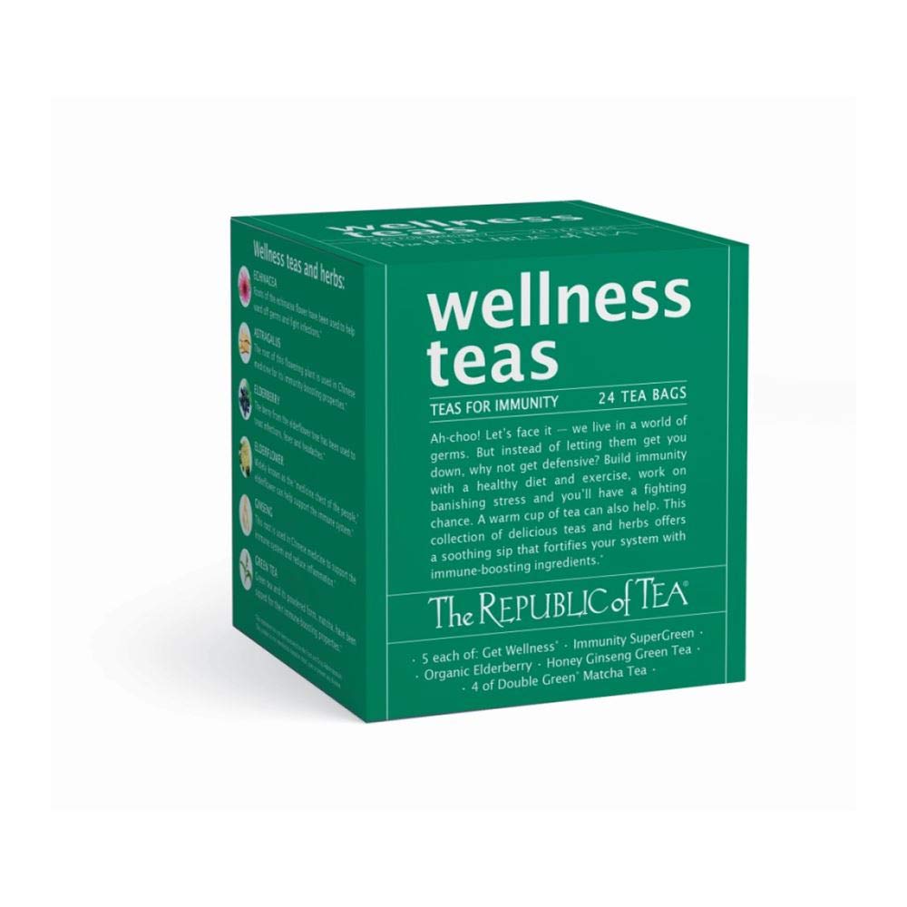 The Republic of Tea – Wellness Teas Assortment Gift (24 Individually Wrapped Tea Bags)