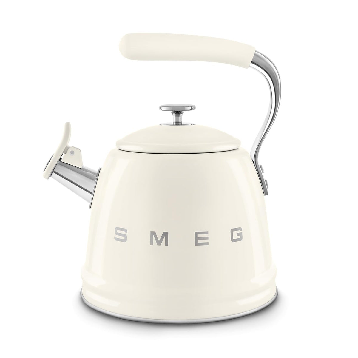 SMEG Stovetop Whistling Kettle – 50s Retro Style, 2.3 Liter (10 Cup / 2.4 Quart) Stainless Steel Tea Kettle with Iconic