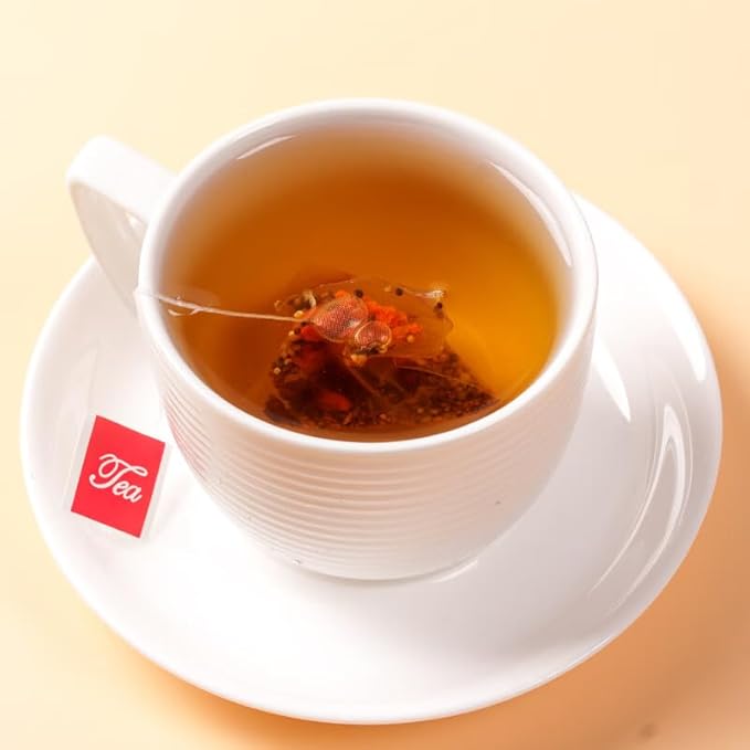 Goji Dodder Seed Five Flavor Berry Men’s Herbal Blend Tea – 枸杞菟丝子五味子茶 – 3.5oz/100g (30 Pyramid Tea Bags), Natural, Caffeine-Free, Non-GMO