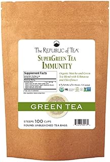 The Republic of Tea – Organic Immunity SuperGreen Green Tea, Refill Pack of 100 Tea Bags,Gluten Free