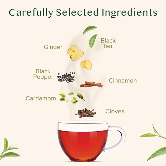 VAHDAM, Ginger Masala Chai Tea (50+ Cups,3.53oz) Authentic Indian Ginger Tea | Spiced Chai Tea Loose Leaf | Brew Hot, Iced Or Chai Latte | Vacuum Sealed Pack