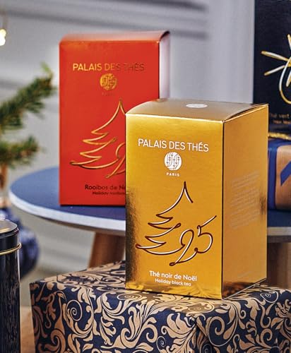 Palais des Thés - Holiday Black Tea N°25 with citrus & spices - Premium Gourmet Organic Black Tea with - 20 Count Cotton Tea Bags Box - Serves 20 cups