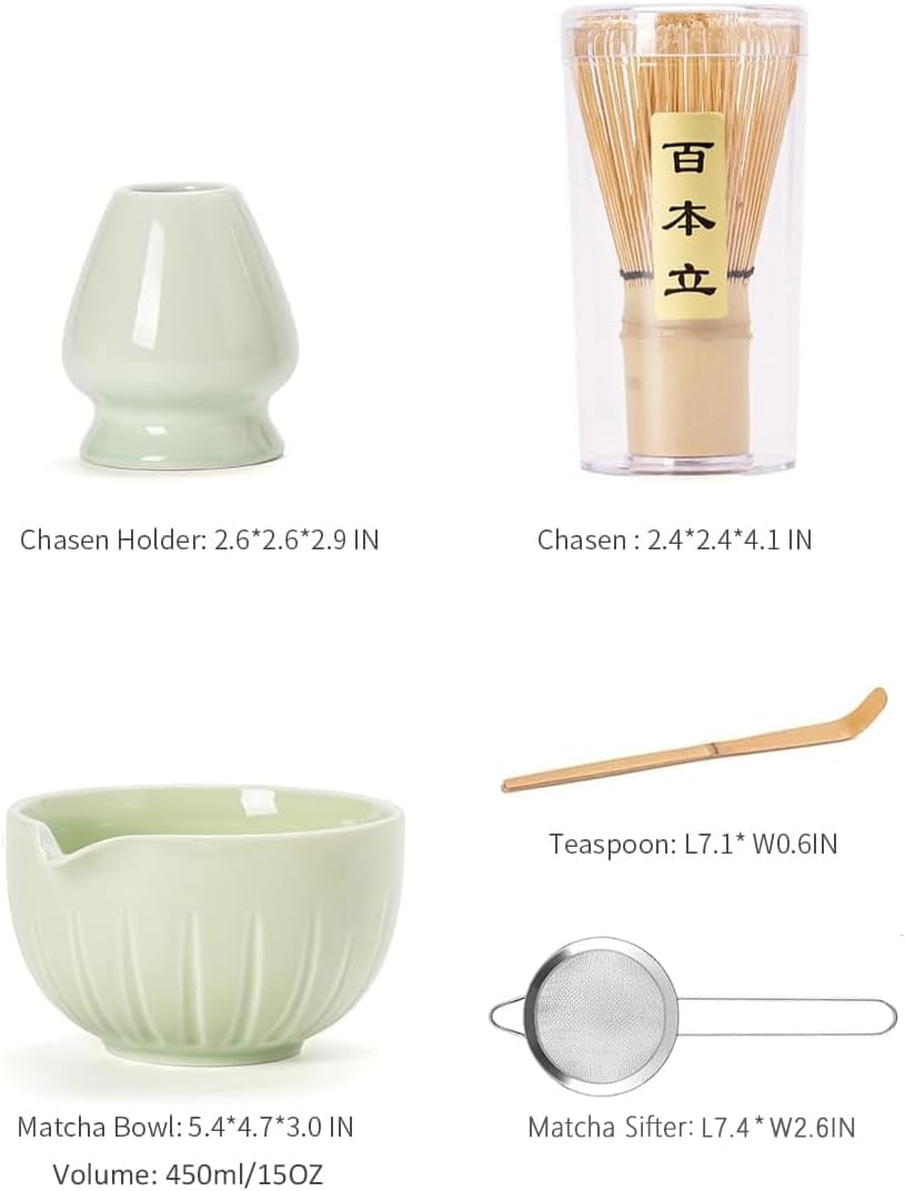 TANG PIN Matcha Set - Match Bowl and Whisk, 15 OZ Matcha Whisk Set