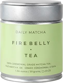Firebelly Tea Daily Matcha Powder, Ceremonial Grade Matcha from Japan, Premium Stone-Milled Japanese Green Tea Powder, Smooth Balanced Energy, 1.06 oz