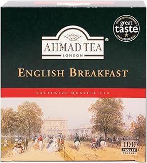 Ahmad Tea Black Tea, English Breakfast Teabags, 100 ct - Caffeinated and Sugar-Free