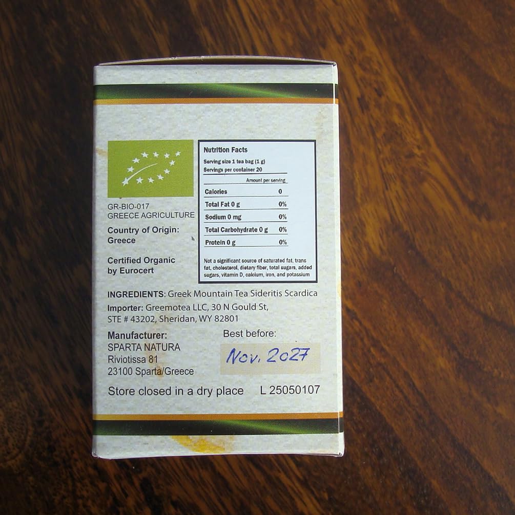Sparta Natura Organic Greek Mountain Tea, Unmixed, Genuine, Quick and Easy