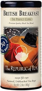 The Republic of Tea - British Breakfast Tea 2.8 oz Tin, 50 Tea Bags, Gourmet Black Tea | Caffeinated