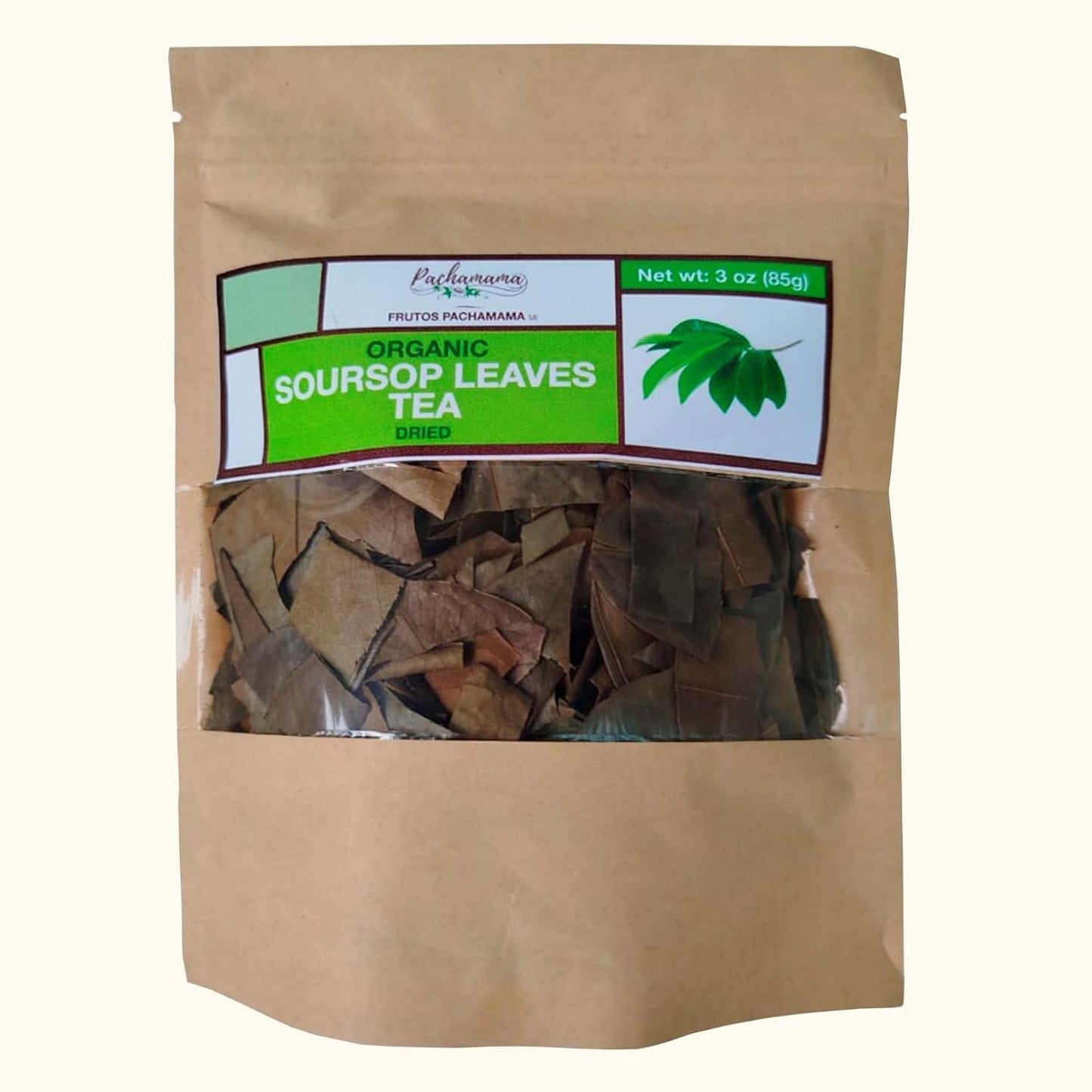 Frutos Pachamama | Organic Soursop Leaves Tea – 100% Pure Dried Guanabana Leaf, Sun-Dried &amp; Hand-Selected for Freshness | Supports Immunity, Relaxation &amp; Digestion | 3 oz (85 g)