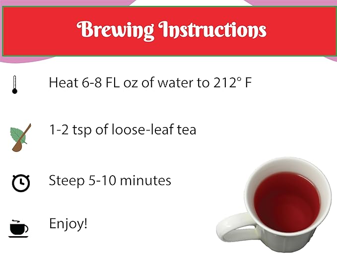 Tea Whisker - Strawberry Bliss | Fruity Herbal | Loose Leaf Tea | 4 Ounce Pouch | Serve Iced or Hot | Non-Caffeinated
