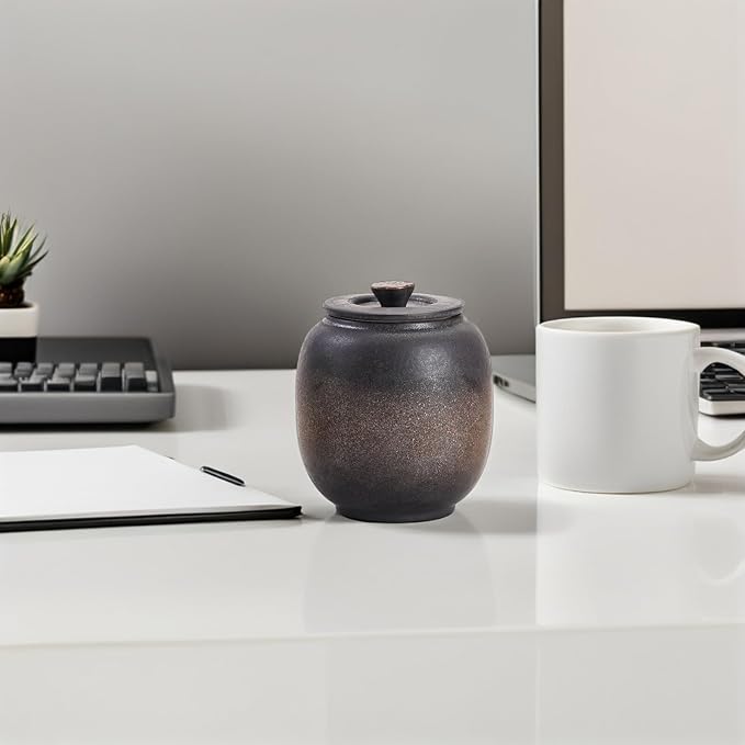 TOBAZA Ceramic Coffee Canister with Airtight Lid, Kitchen Food Storage Jar china for Loose Tea, Salt, Herb, Sugar, Spice, Beans, Nuts, Traditional Chinese china