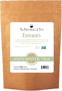 The Republic of Tea – Emperor’s 100% White Tea Bags, Steeps 50 Low-Caffeinated Cups - Refill Bag