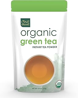 ONE ORGANIC Instant Tea Powder (Green) – 4.4 oz. – 125 Servings – USDA Certified Organic – 100% Pure Tea - Instant Hot or Iced Tea – Unsweetened