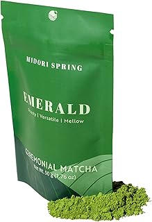 Midori Spring Emerald - Organic Ceremonial Matcha - Authentic Japanese, Organic, Kosher, Vegan 50g Bag