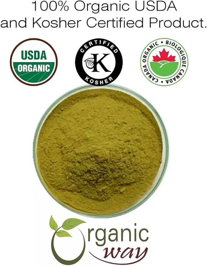 Organic Way Dandelion Leaf Powder, Herbal Tea (Taraxacum officinale) - European Wild-Harvest, Organic & Kosher Certified, Non GMO & Gluten Free