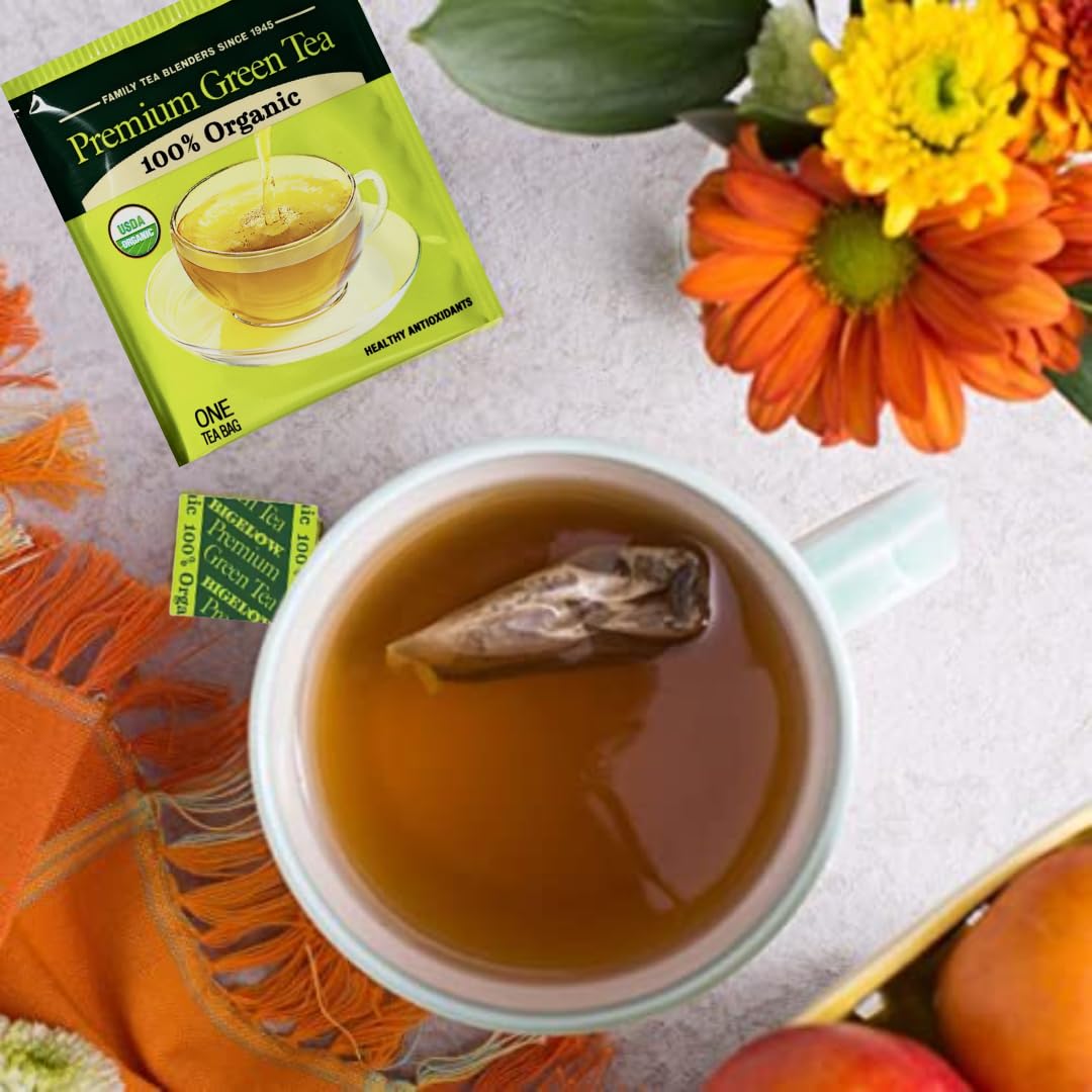 Premium Bigeloww Organic Green Tea 140 Count, Individually Wrapped Tea Bags - For Daily Wellness & Antioxidant Boost - Packaged for Freshness