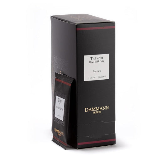Dammann Freres Satchets, Darjeeling Tea Bags, Premium French Gourmet Black Tea, Individually Wrapped, 24 Count (Single Pack)