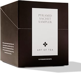 Art of Tea | Assorted Tea Sampler | 12 Count Sampler Box | Breakfast Tea, Earl Grey Creme, Egyptian Chamomile (Non-Caffeinated), French Lemon Ginger (Non-Caffeinated), Green Pomegranate, Mint Green, Tali's Masala Chai, Happy Tea, and White Coconut Cr