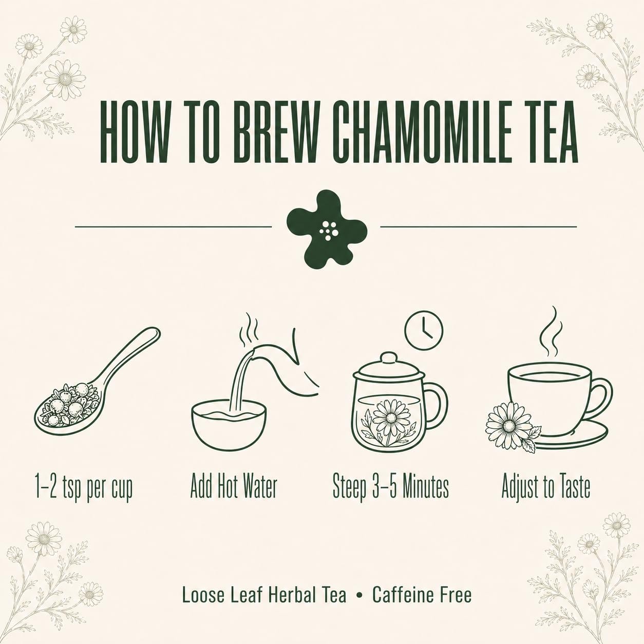 J Mac Botanicals Organic Chamomile Flowers (16 oz) – Whole Egyptian Chamomile Loose Leaf Herbal Tea, Caffeine-Free, Premium Dried Chamomile Flowers for Tea, Baths &amp; Blends