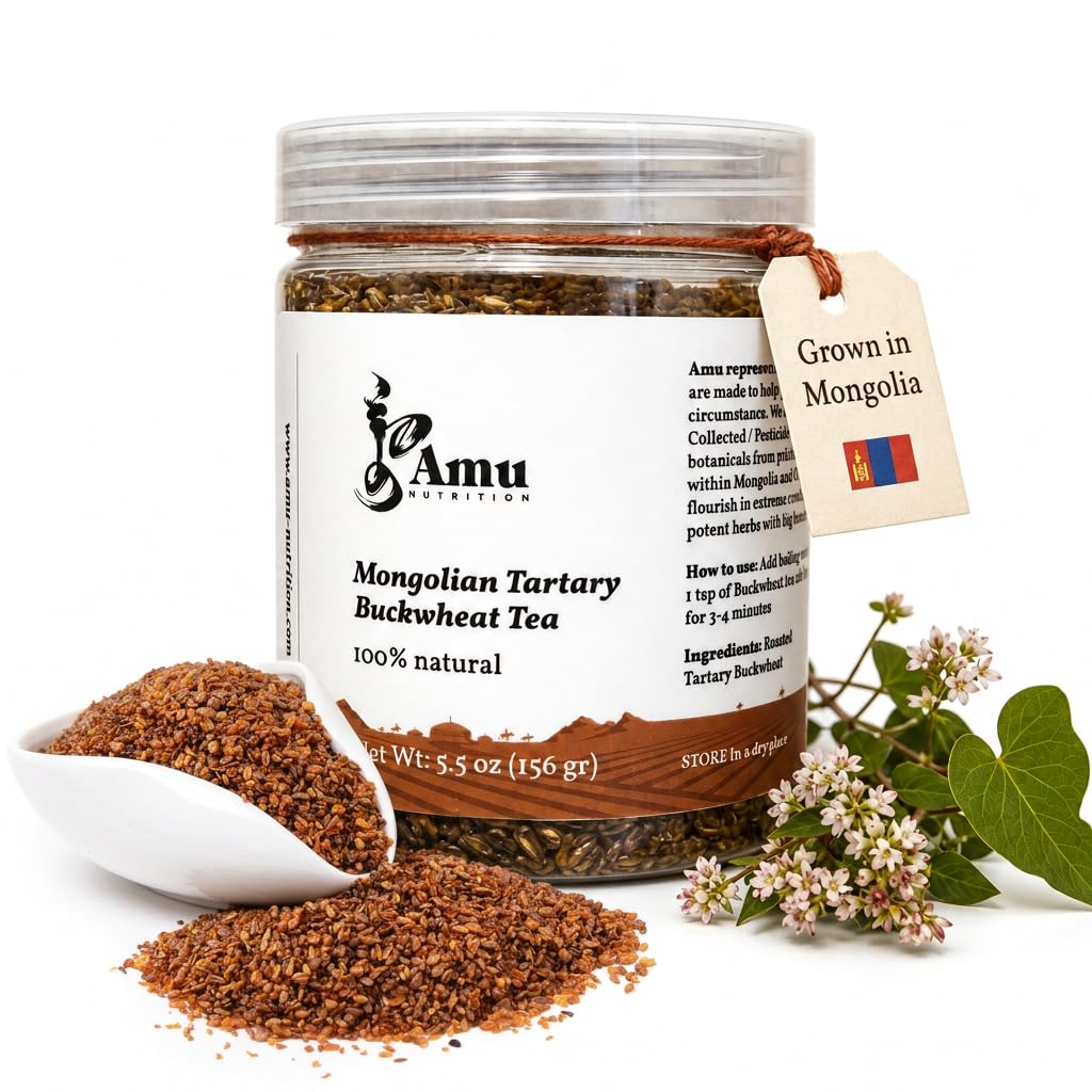 Amu Nutrition Buckwheat Tea, Roasted Tartary, Caffeine Free, Loose Leaf