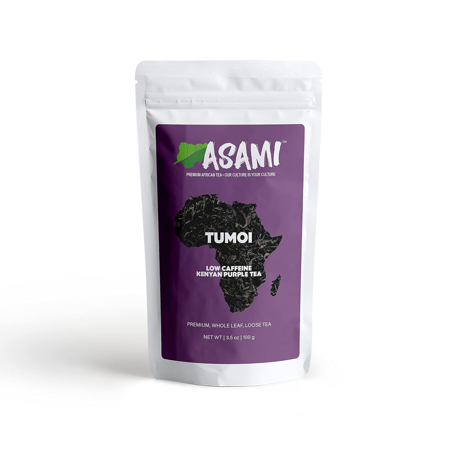 Asami Tumoi Kenyan Purple Tea 100g | Organic Loose Leaf Tea | Low Caffeine & High Antioxidants African Herbal Tea | Non-GMO Natural Purple Teas | Refreshing Light-Bodied Flavor | 50+ Cups