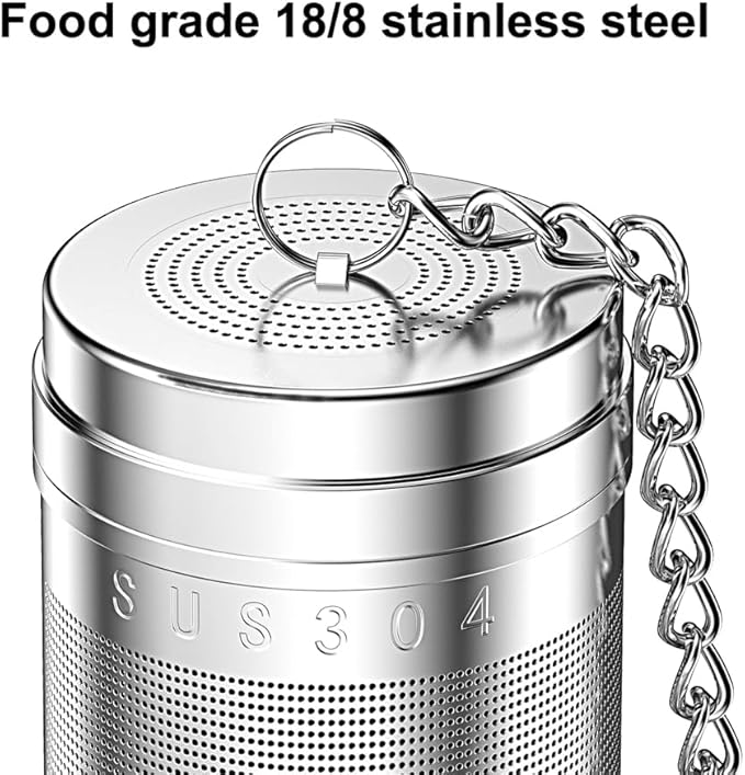 2 Pack 18/8 Stainless Steel Tea Infuser, Extra Fine Mesh Tea Infusers for Loose Tea, Tea Strainer Steeper Filter for Brew Tea, Spices & Seasonings (2)
