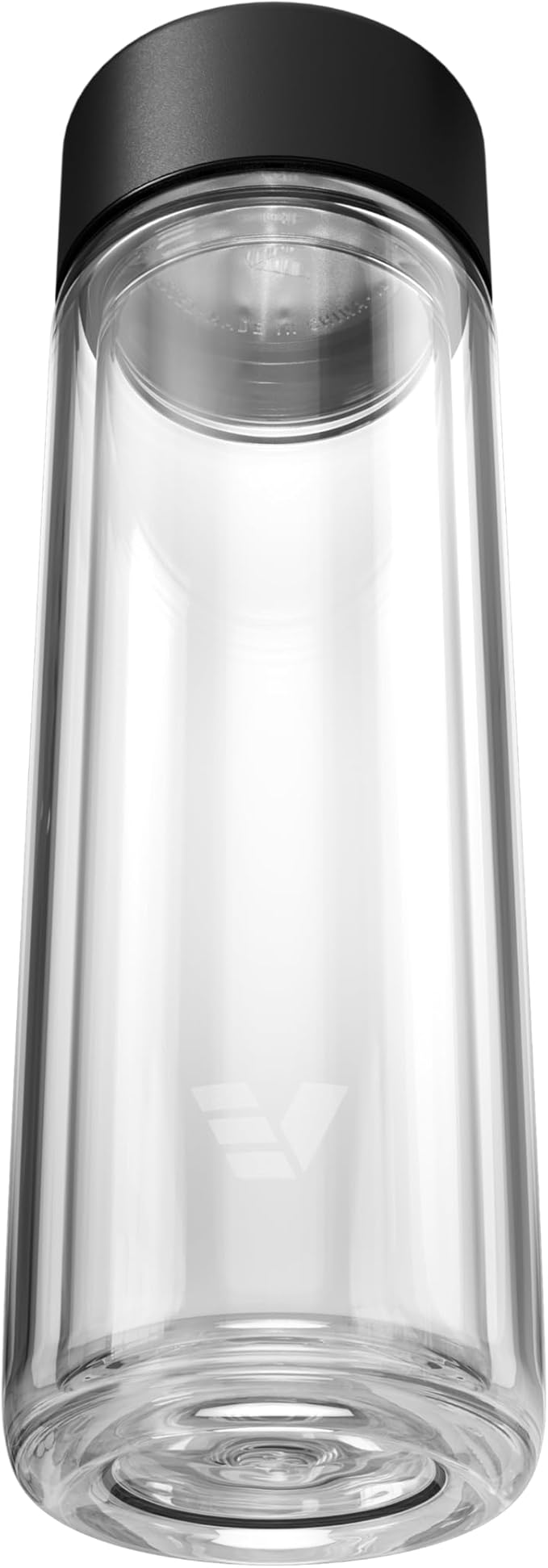 Glass Multi Tea Infuser Bottle 14oz - Double Wall Borosilicate Glass Flask, No Plastic Touches Contents, Perfect for Office or Home - Black