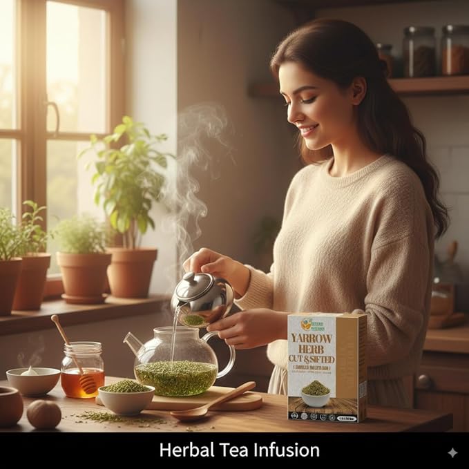 Herbs Botanica Yarrow Herb 100% Natural Dried Yarrow Flowers & Leaves for Tea, Tinctures, & Herbal Preparations – Premium Bulk Herbs for DIY Use
