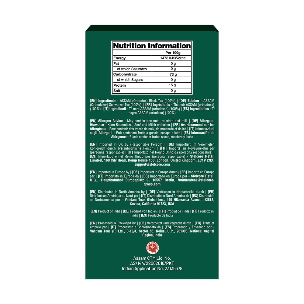 VAHDAM, Assam Black Tea Leaves (340g/12oz) 170+ Servings | High Caffeine, Non GMO, Gluten Free | STRONG, MALTY & RICH | Pure Unblended Single Origin Black Loose Leaf Tea | Vacuum Sealed
