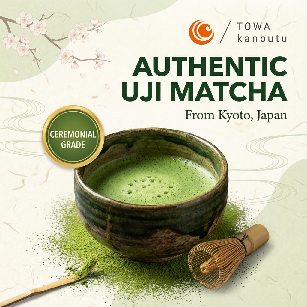 Uji Matcha Daily Ceremonial Grade 3.53oz (100g) by Towa Kanbutu – Premium Quality, Perfect for Everyday Ceremonies & Culinary Creations | Product of Japan