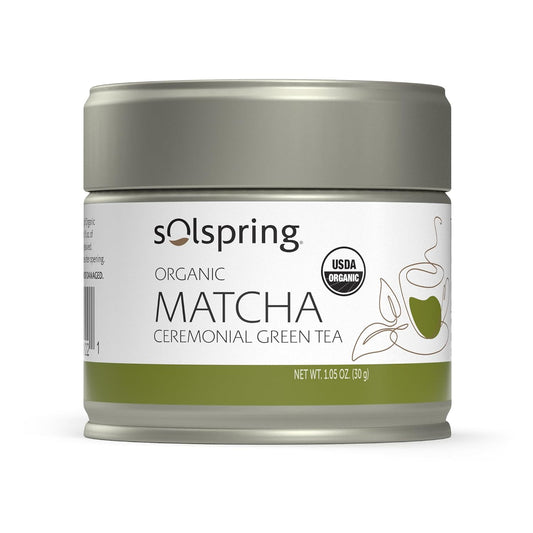 Solspring Organic Matcha Green Tea, Delightful Taste, 1.05 oz (23 Servings) | Ceremonial-Grade, Cultivated in Nishio, Japan, Certified USDA Organic, Non-GMO, Gluten-Free, and Soy-Free