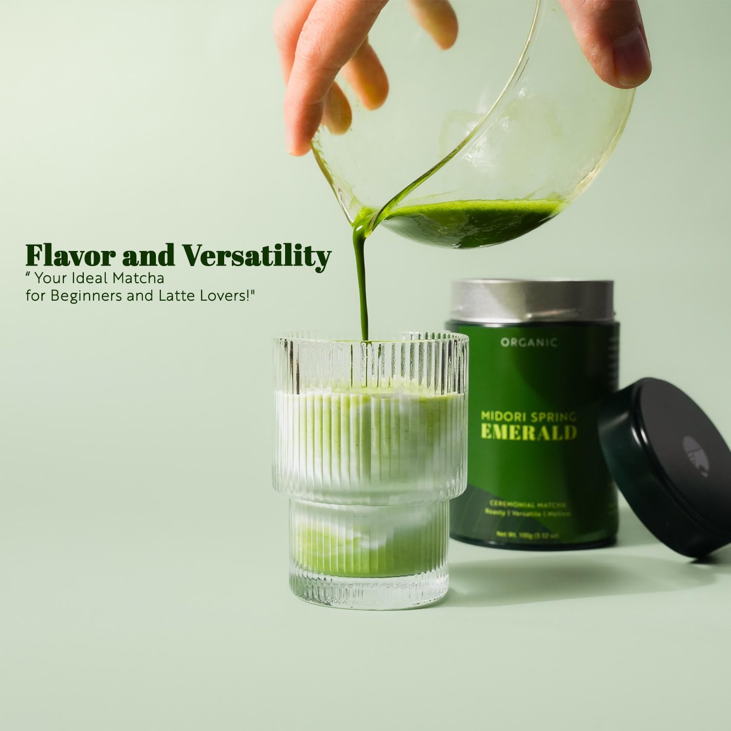Midori Spring Emerald - Organic Ceremonial Matcha - Authentic Japanese, Organic, Kosher, Vegan 50g Bag