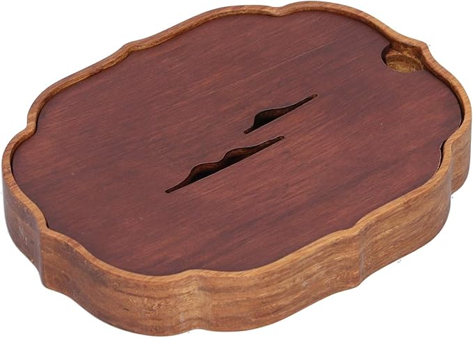 Asixxsix Bamboo Tea Serving Tray with Water Storage, Brown, 20"