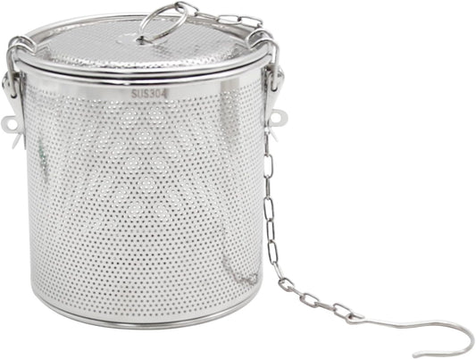 Tea Infuser, Stainless Steel Seasoning Strainer Tea Ball Filter Soup Seasonings Seperation Basket Spice Filter Tea Sieve for Home Restaurant Kitchen (5.11 x 5.7 inch)