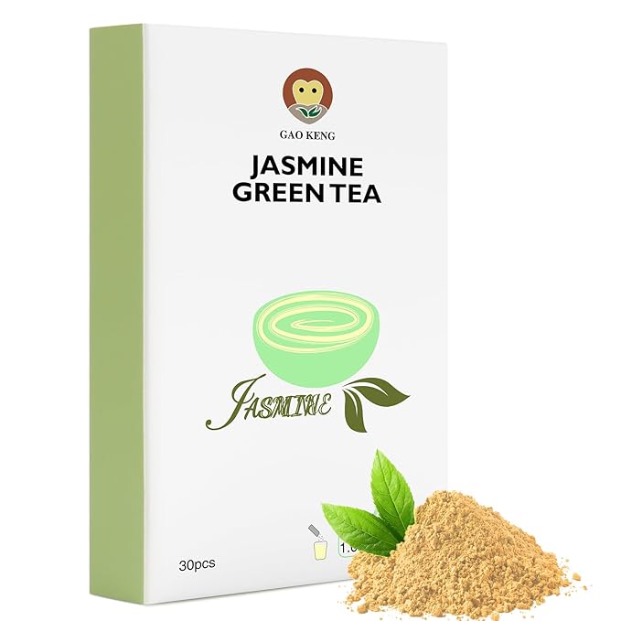 Taiping HK Jasmine Instant Green Tea Classic-100% Tea Leaves 30 Single Serve Stick Packs Unsweetened No Additives On-the-Go for Travel, Work, Outdoors , Helps Support Digestive Health Hot or Iced Teas (30Count)