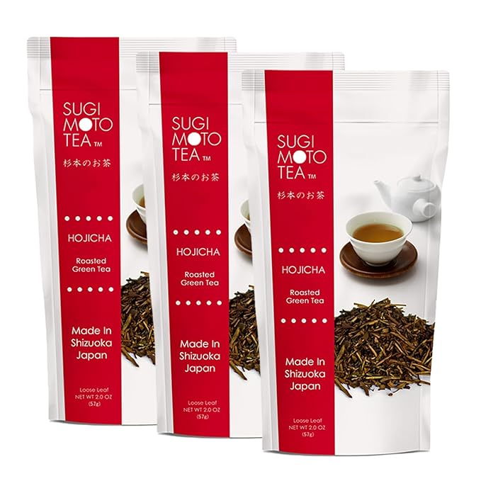 Sugimoto TEA Japanese Hojicha Roasted Green Tea Loose Leaf 2.0 oz (57 g) Pack of 3