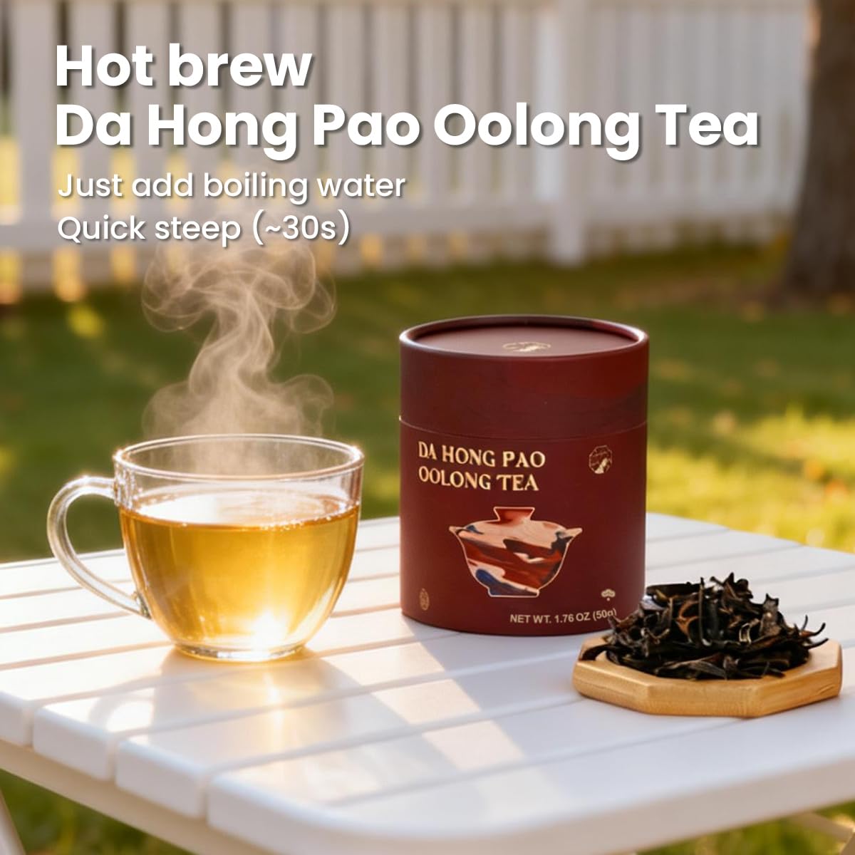 Chayan Oolong Tea Loose Leaf, Premium Da Hong Pao Oolong Tea,Authentic Chinese Whole Leaf Tea, Smooth Hot Brew & Refreshing Cold Brew, 1.76 OZ (50g)
