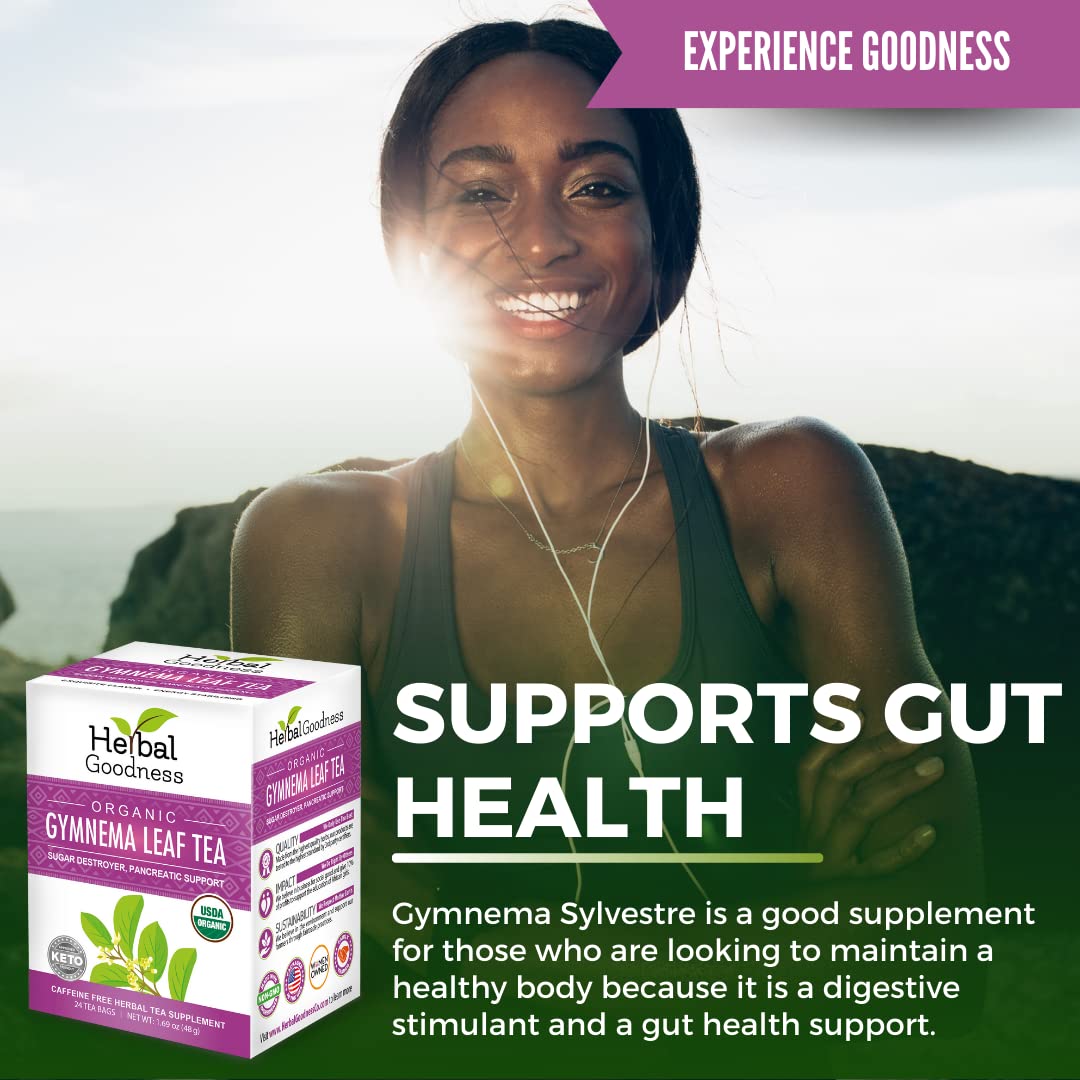 Gymnema Sylvestre Leaf Tea Organic, Gurmar Leaves, 6 Packs Herbal Goodness