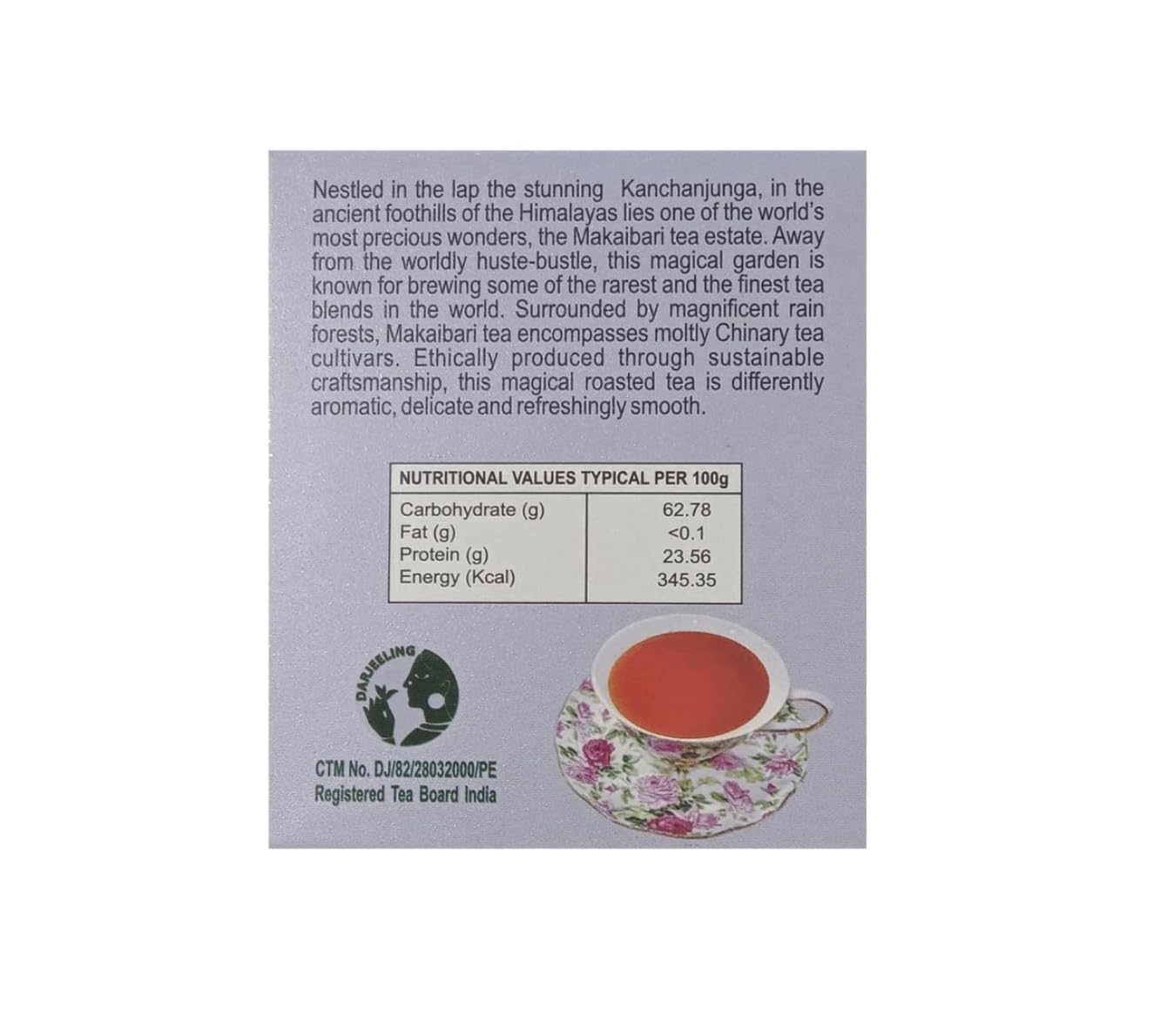 Makaibari Smoky Mountain Roasted Darjeeling Tea 25 Teabags (50 g) Roastes Black Tea