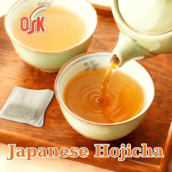 OSK Hojicha Roasted Green Tea – Organic Japenese Green Tea With Low Caffeine, Non-GMO, JAS Certified, Hojicha Tea Hot or Cold Brew – 40pc Pack