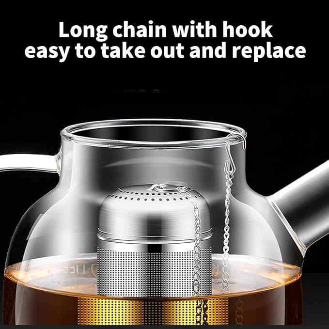 2pcs Tea Infuser, 304 Stainless Steel Tea Strainers for Loose Tea, Loose Leaf Tea Steeper, Fine Mesh Tea Ball holder with Chain Hook and Lid